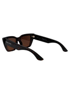 HAVANA-HAVANA-BROWN RECYCLED ACETATE SUNGLASSES Alexander McQueen