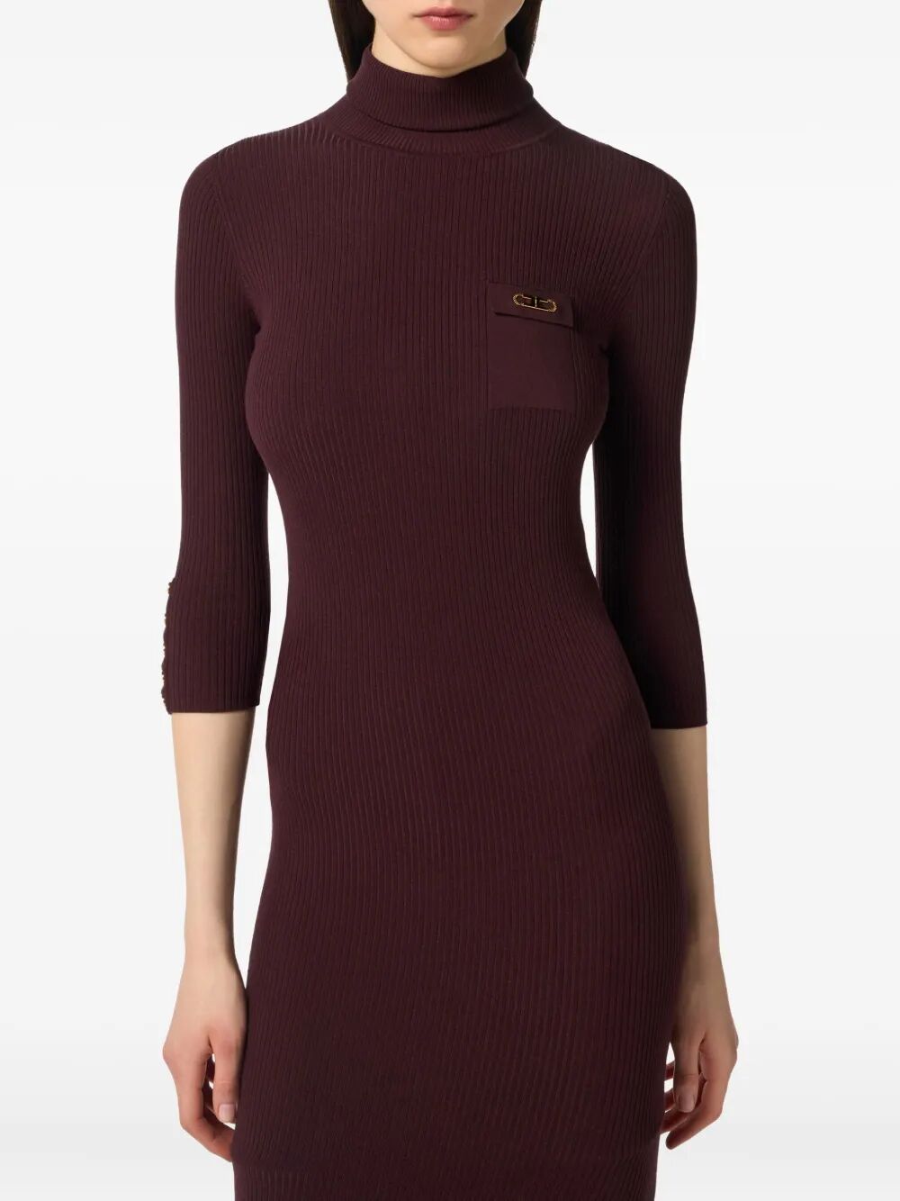 RIBBED KNIT DRESS WITH HIGH NECK Elisabetta Franchi