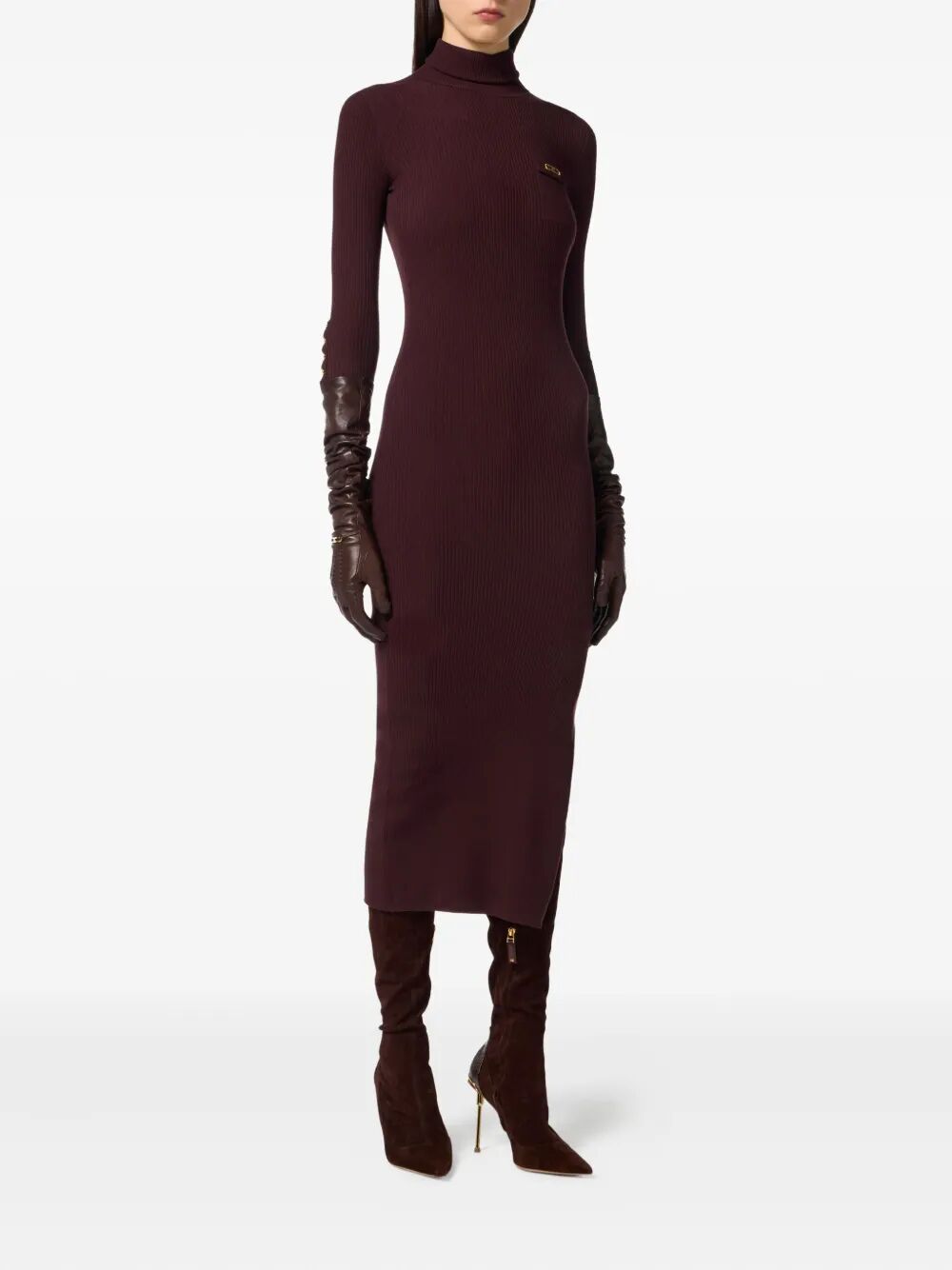 RIBBED KNIT DRESS WITH HIGH NECK Elisabetta Franchi