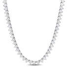 White sapphire tennis necklace in sterling silver by Lord & Taylor, front view