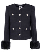 BOUCLE FUR CUFF JACKET Self-Portrait BLACK 8