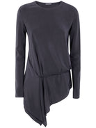 "DEANA" LONG SLEEVE ASYMMETRIC TOP Ann Demeulemeester BLACK 38