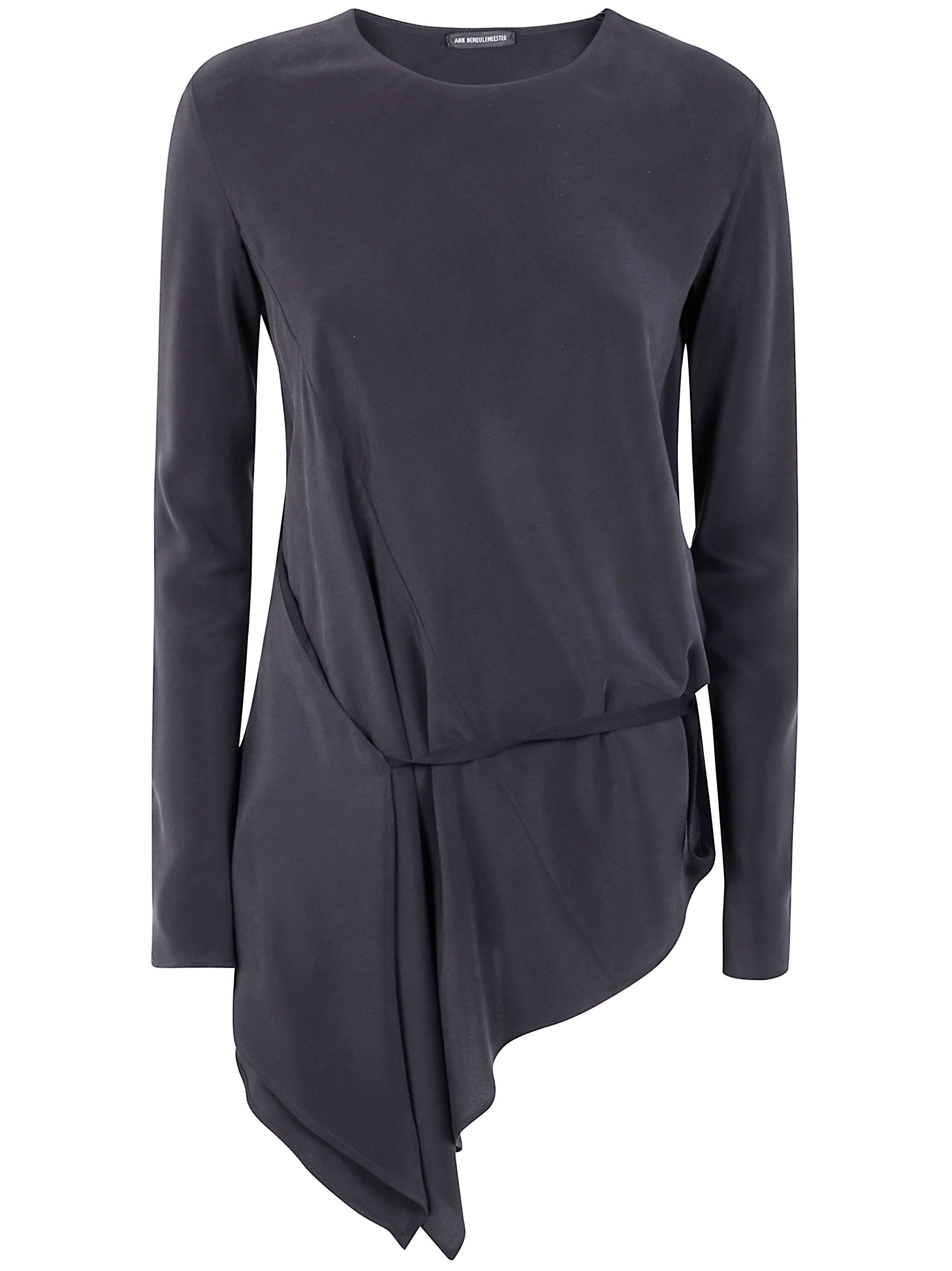 "DEANA" LONG SLEEVE ASYMMETRIC TOP Ann Demeulemeester BLACK 38