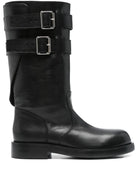 "OSMO" ROUNDED BOOTS WITH BELTS Ann Demeulemeester BLACK 36