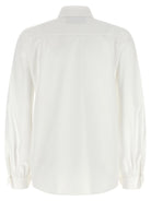 White Valentino Garavani poplin shirt, back view showing bow appliqué detail