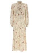 Multicolor Valentino Garavani Bollicine print crepe de chine midi dress, front view