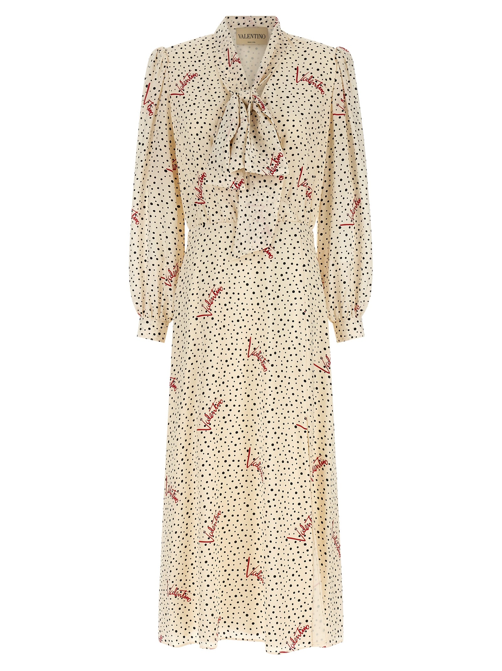 Multicolor Valentino Garavani Bollicine print crepe de chine midi dress, front view