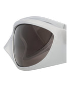 Balenciaga geometric shield sunglasses, top view showing bridge