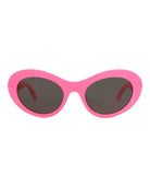 Multicolor round-frame sunglasses in recycled acetate by Balenciaga, front view