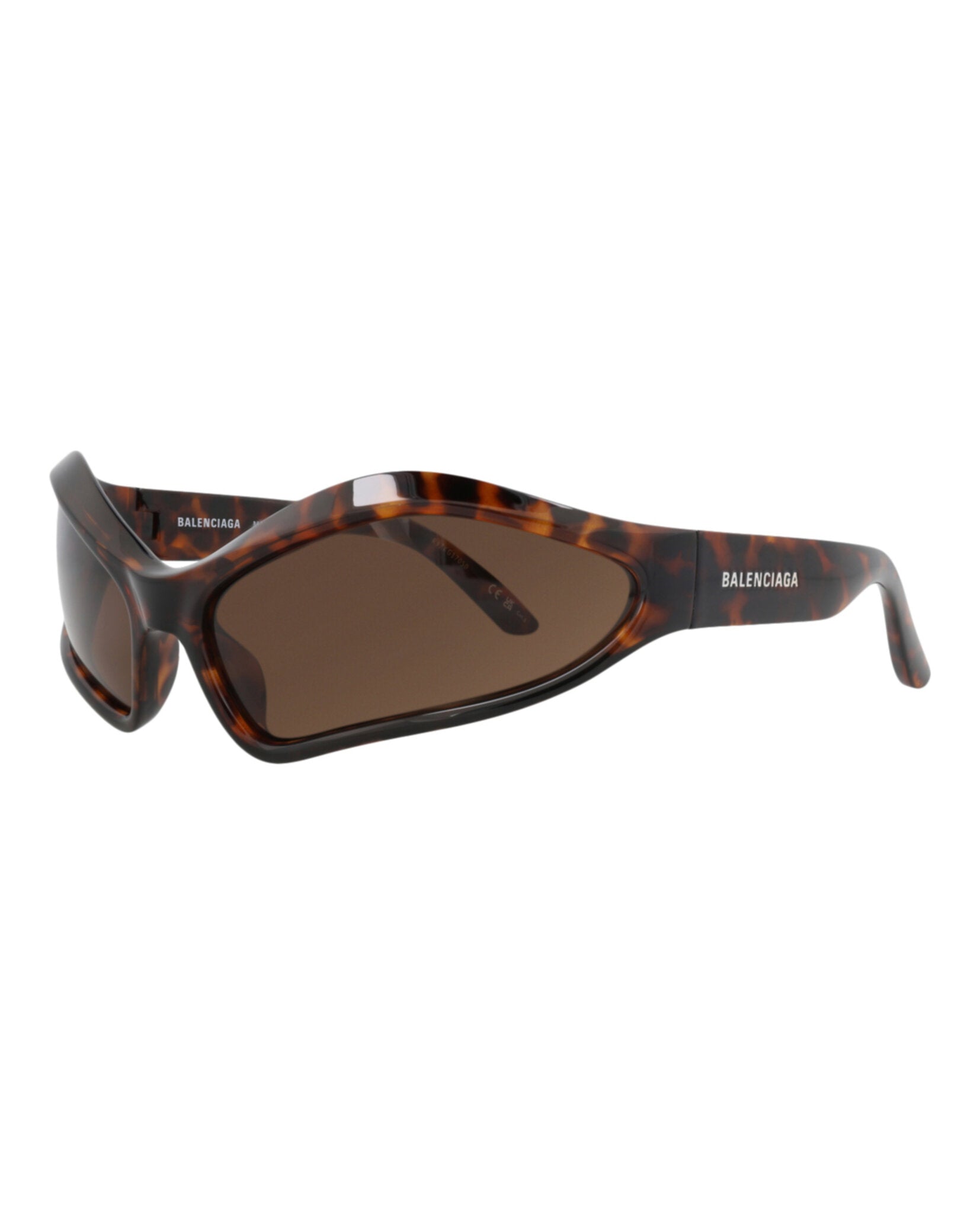 Balenciaga bio injection shield sunglasses, side profile view