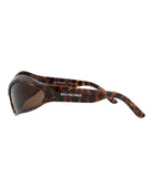 Balenciaga geometric sunglasses showing saddle nose bridge detail