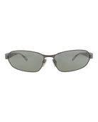 Black square-frame metal sunglasses by Balenciaga, front view