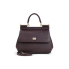 SICILY MEDIA LEATHER HANDBAG Dolce & Gabbana prune TU