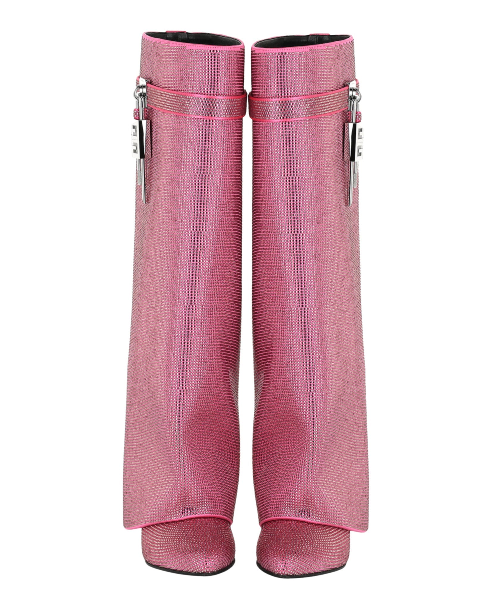Givenchy Shark Lock Wide Fit Pant Boots In Satin With Strass