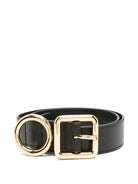 TWO-BUCKLE LEATHER BELT Jacquemus BLACK 75