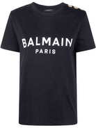 3 BUTTONS PRINTED T-SHIRT Balmain BLACK XS