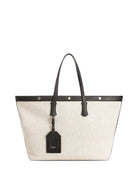 ATHENS SHOPPING BAG IN SALT AND PEPPER FABRIC AND CALFSKIN Dolce & Gabbana AVORIO NERO UNI