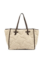 GIANNI CHIARINI SHOPPER BAG IN FABRIC, WOOL, LEATHER, BEIGE COLOR, REVERSIBLE GIANNI CHIARINI CREAM UNI