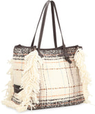 GIANNI CHIARINI MARCELLA SHOPPER BAG IN PLAID-EFFECT FABRIC, MIXED COLORS, MAGNETIC CLOSURE GIANNI CHIARINI