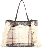 GIANNI CHIARINI MARCELLA SHOPPER BAG IN PLAID-EFFECT FABRIC, MIXED COLORS, MAGNETIC CLOSURE GIANNI CHIARINI
