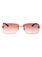 METALLIC SILVER SUNGLASSES Bottega Veneta SILVER-SILVER-RED 58