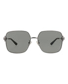 Multicolor square metal sunglasses with cutout temples by Bottega Veneta, front view