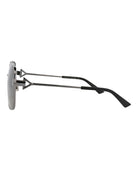Multicolor square metal sunglasses by Bottega Veneta, temple detail view