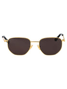 GOLD METAL SUNGLASSES Bottega Veneta GOLD-GOLD-GREY 52