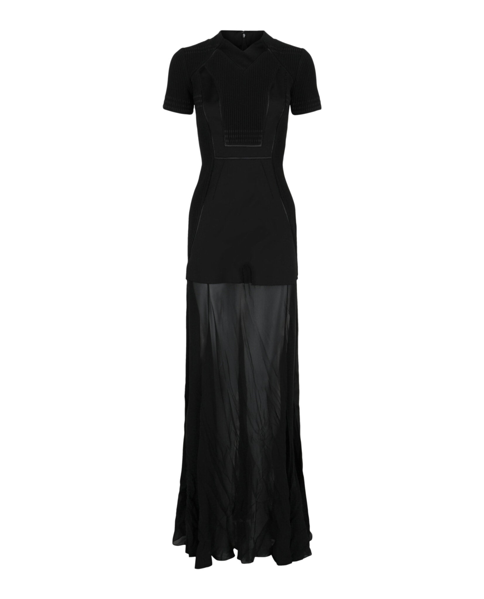 Silk & Mesh Pintucked Dress
