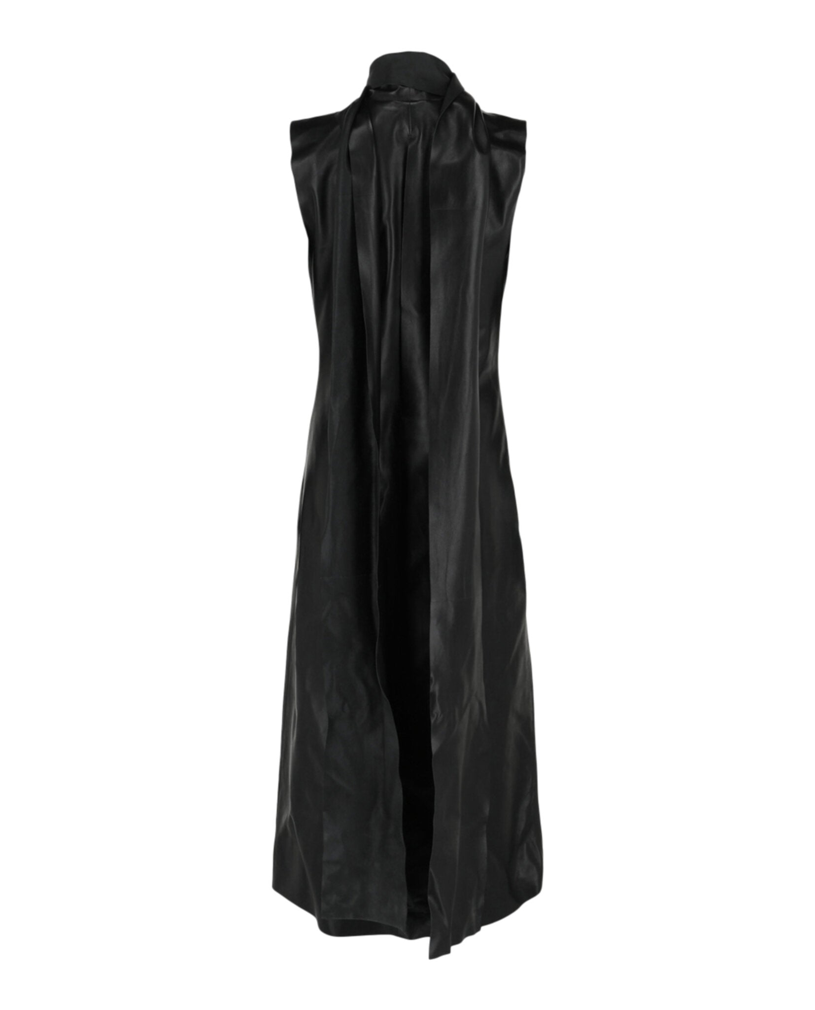 Givenchy Lavalliere Leather Midi Dress - Black