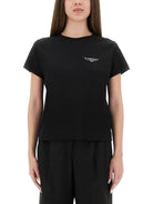 BLACK T-SHIRT WITH WHITE LOGO. Givenchy