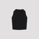 Black Givenchy logo crop top, side view showing fitted silhouette