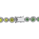 Multi-color sapphire tennis bracelet showing box clasp closure detail by Lord & Taylor