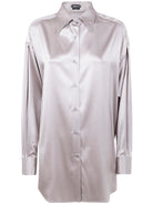STRETCH SILK SATIN RELAXED FIT SHIRT Tom Ford GREY 44