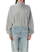 HALF-ZIP CROPPED SWEATSHIRT ETERNE GREY S