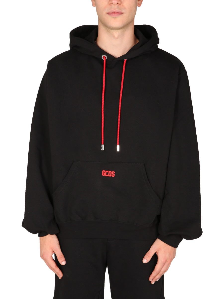 SWEATSHIRT WITH RUBBER LOGO GCDS BLACK XS