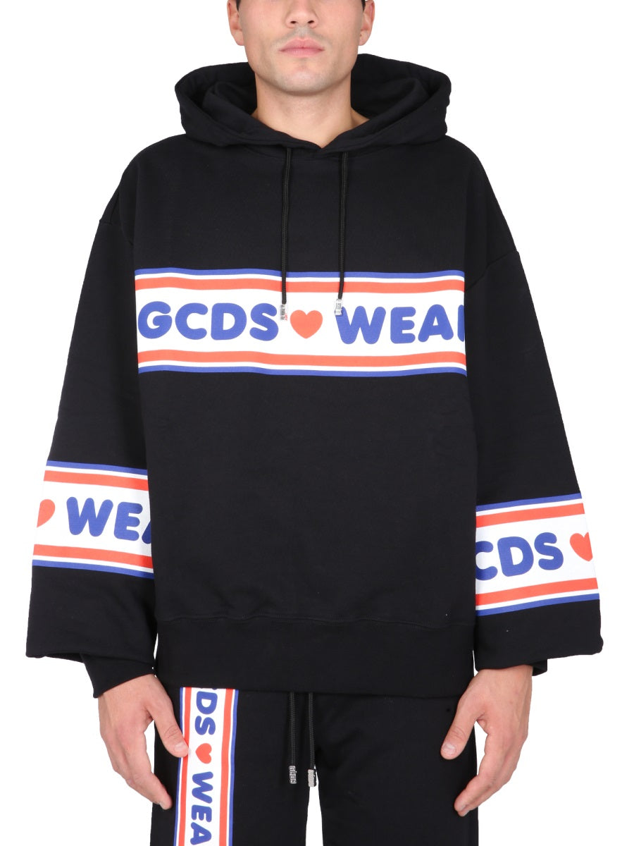 CUTE TAPE LOGO SWEATSHIRT GCDS BLACK S