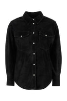 BLACK SYNTHETIC LEATHER KARIMA SHIRT Isabel Marant Etoile BLACK 34F