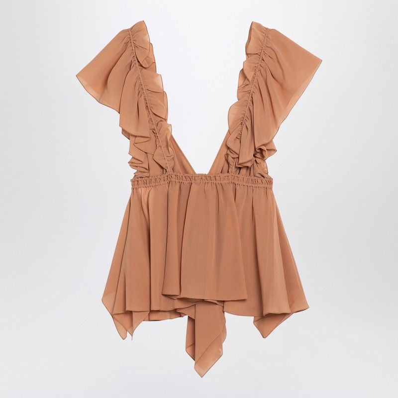 RUFFLED SILK TOP Chloé
