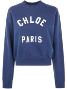 CROPPED ROUND NECK SWEATSHIRT Chloé BLUE XS