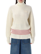 HIGH NECK KNIT Chloé ICONIC MILK XS
