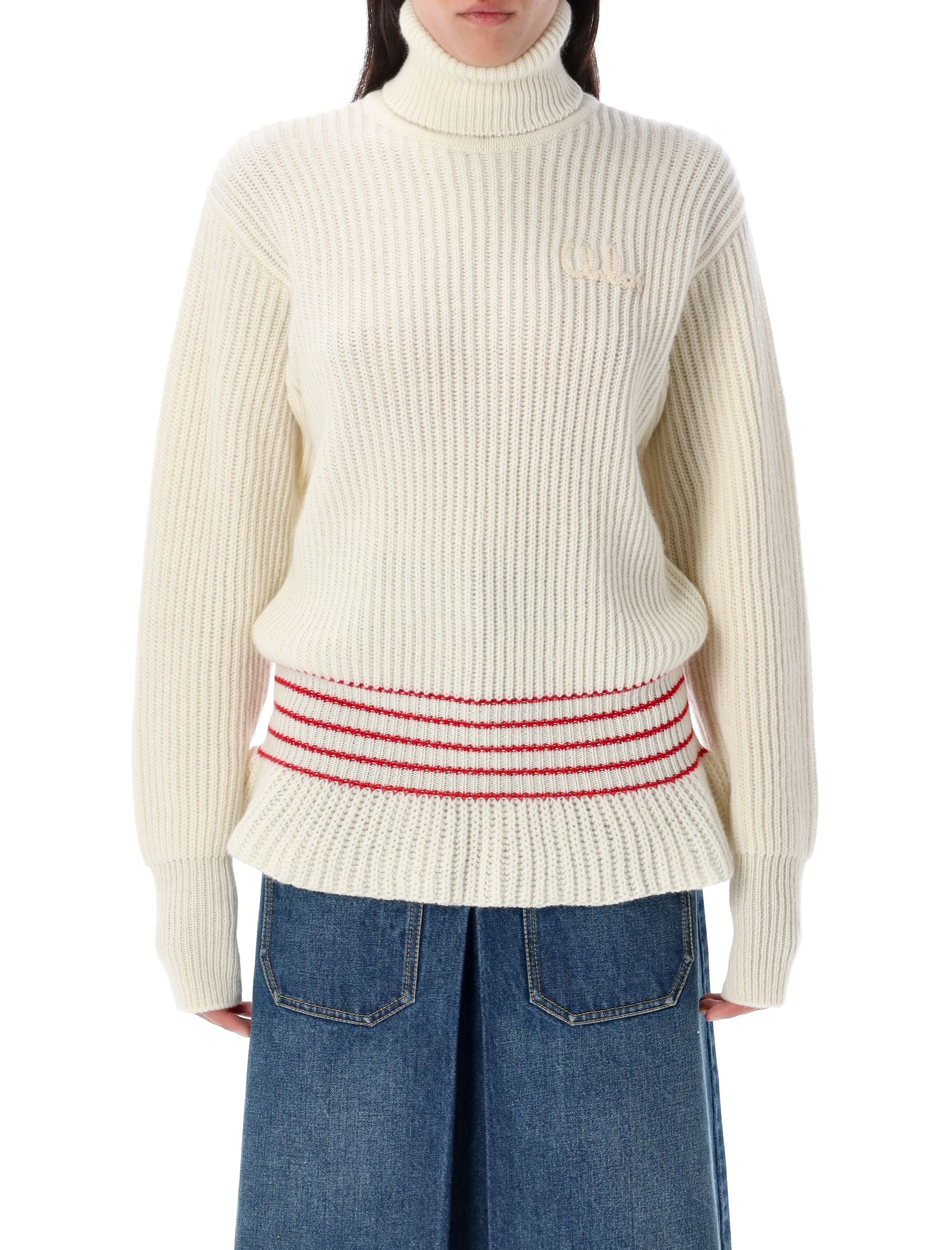 HIGH NECK KNIT Chloé ICONIC MILK XS