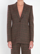 CHECKED WOOL TAILORED JACKET Chloé BROWN 36