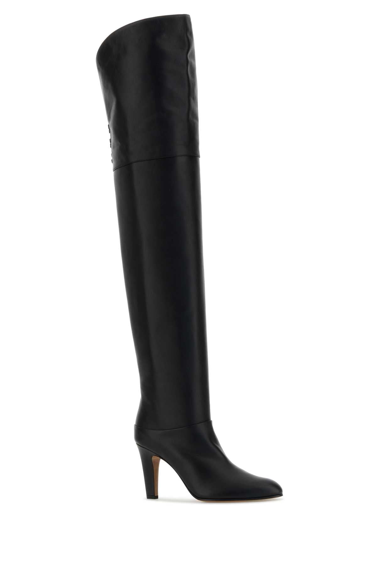 BLACK LEATHER EVE BOOTS Chloé