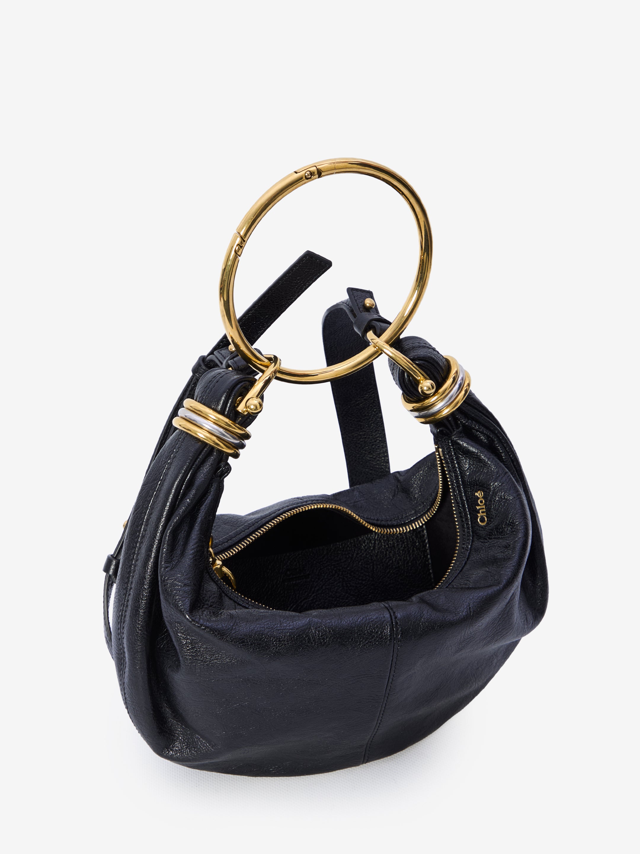 BLACK LEATHER BRACELET HANDBAG Chloé