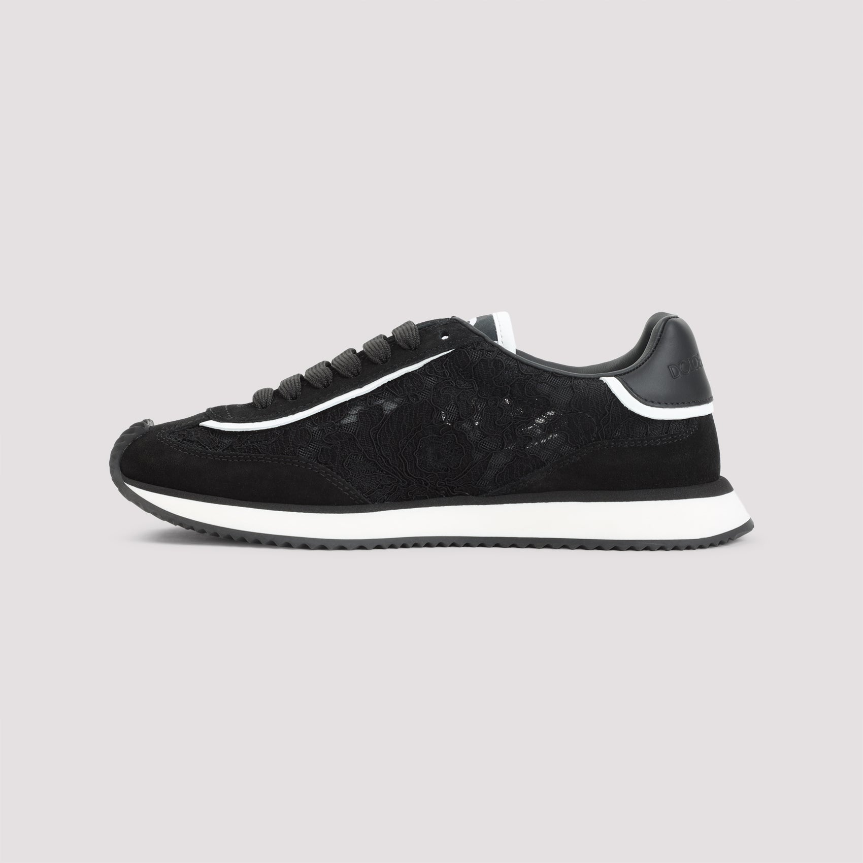 BLACK LEATHER FLAT SHOES Dolce & Gabbana