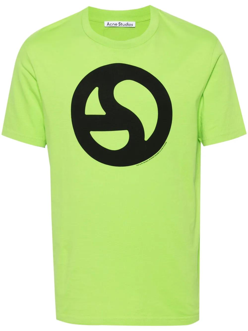 TSHIRT WITH PRINT ACNE Studios GREEN XS