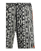 Black cotton shorts with all-over jacquard pattern by Marcelo Burlon, back view