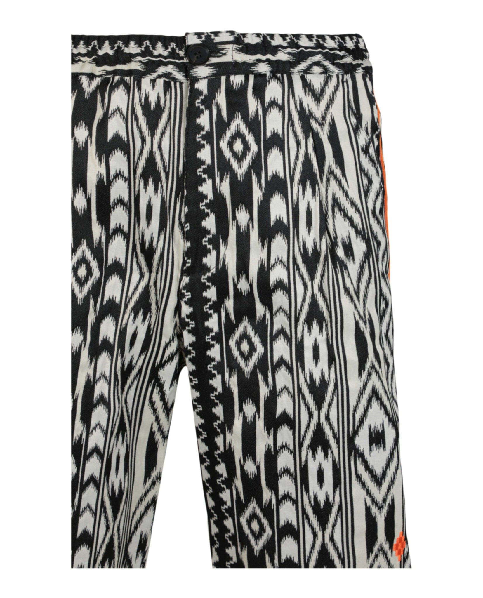 Black cotton shorts with all-over jacquard pattern by Marcelo Burlon, back view