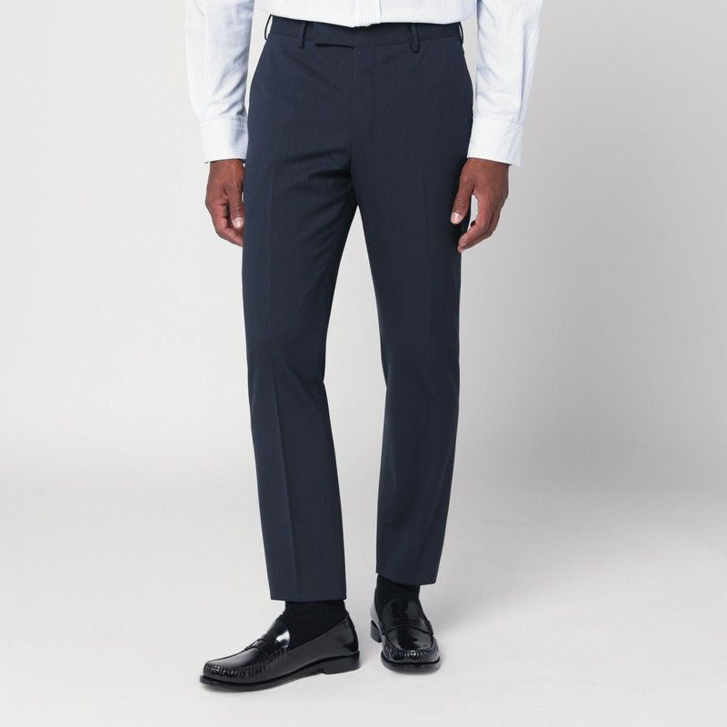 DIECI - STRETCH VIRGIN WOOL TROUSERS PT Torino NAVY 46